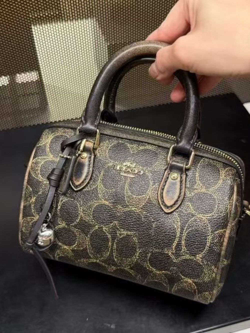 Coach Mini Rowan Crossbody Bag In Loved Signature Canvas With Charms cdy29